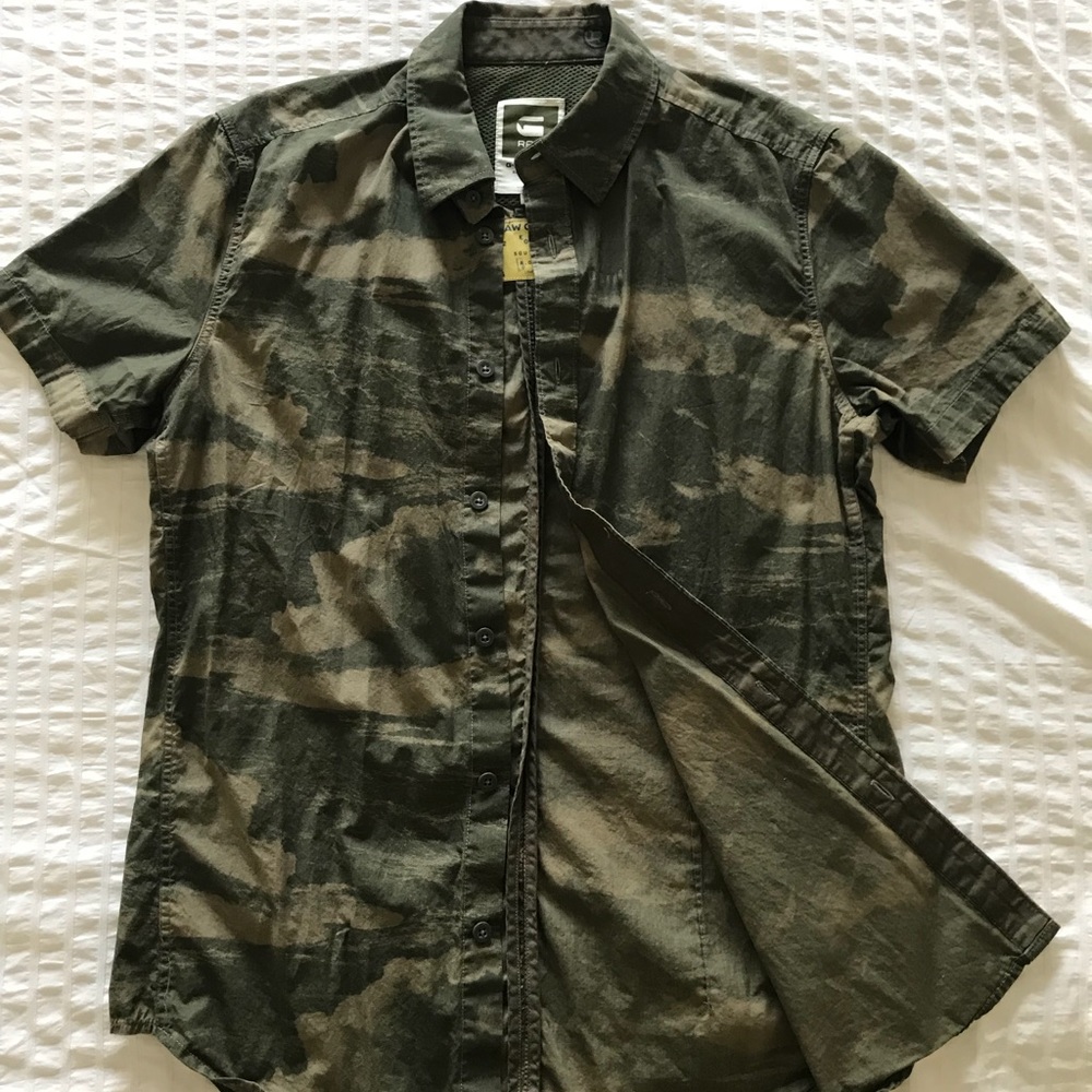 G Star short sleeve camo button up